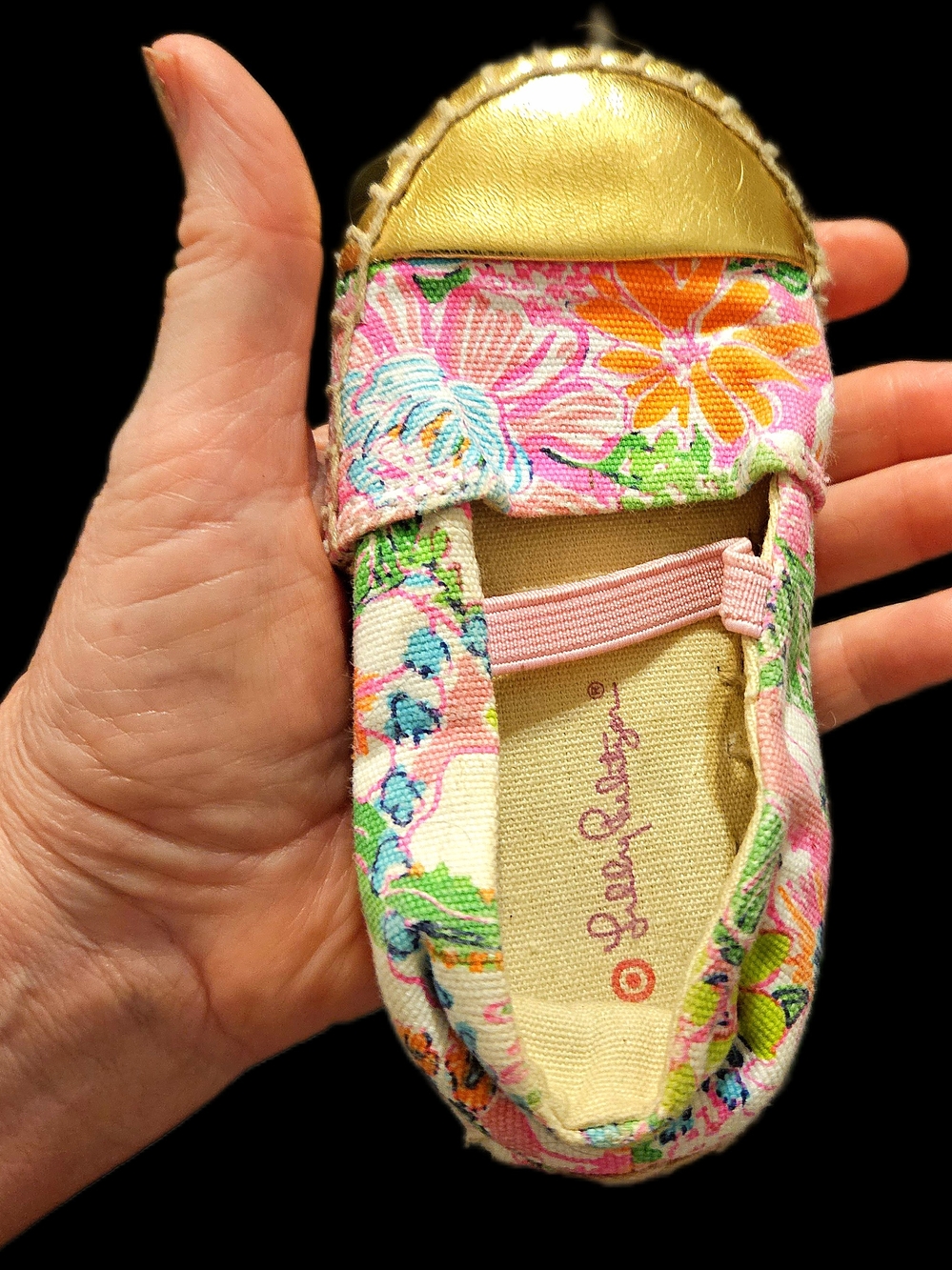 Lilly Pulitzer Girls' Floral Gold-Trim Mary Jane - Pink Multi